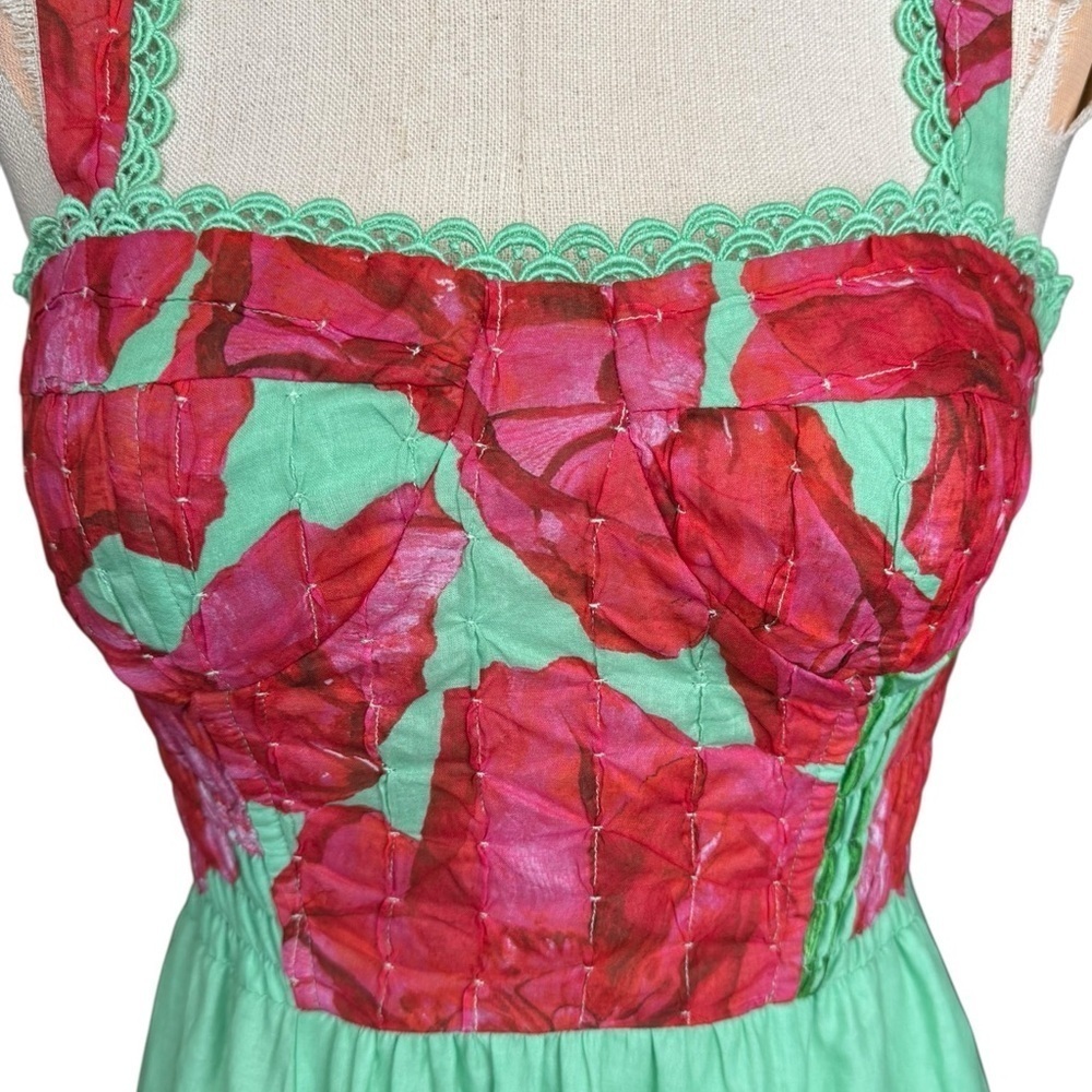 Charo Ruiz Ibiza Crissy Long Dress in Green Blossom XS - Picture 4 of 13